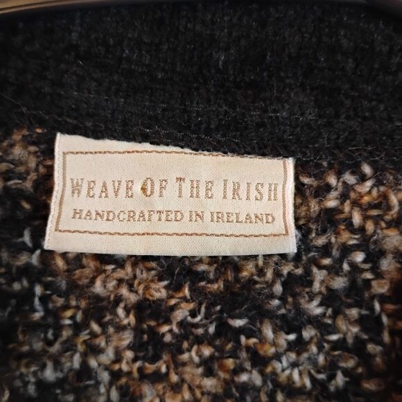 Weave of the Irish vintage retro 90% wool knit sweater jacket made in Ireland Sm - Picture 3 of 9
